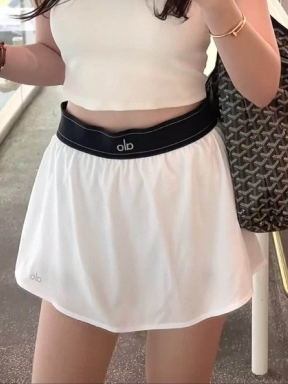 Alo Yoga Match Point Tennis Skirt White 🤾♀️ NWT Built In Shorts Pickleball ✨ - Picture 10 of 10